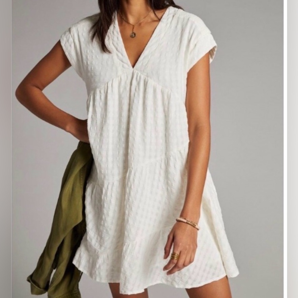 Anthropologie White Mini Dress